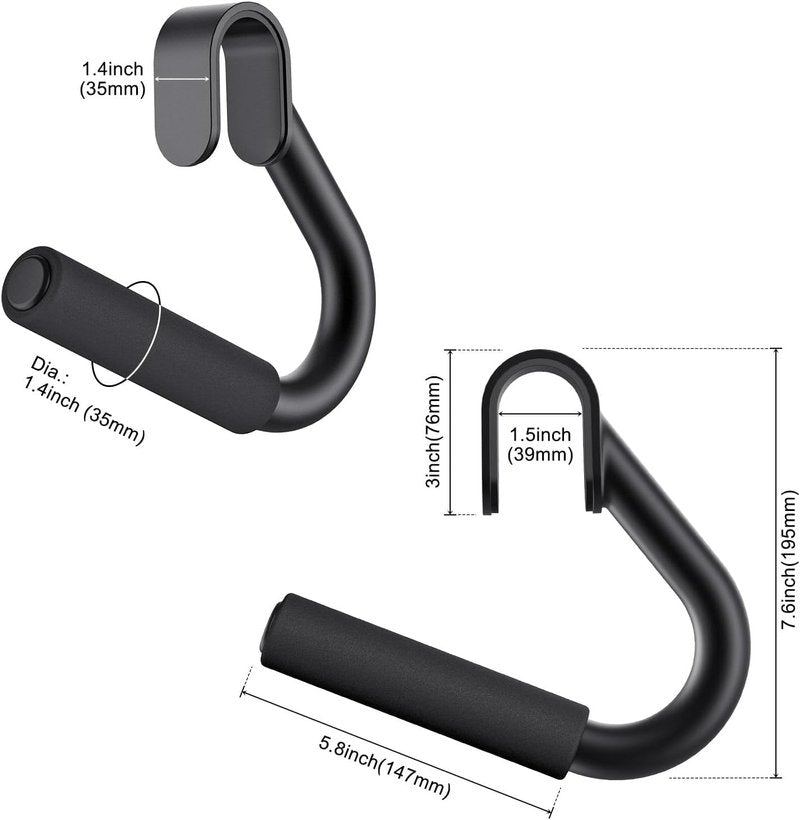 SELEWARE Multifunctional Grip Gym Handles Robust Steel Tubing Netural Grip Pullup Handle Attachments For Pull-up Bars Barbells Resistance Bands Workout Handles Covered w/Comfy Foam 1 Pair