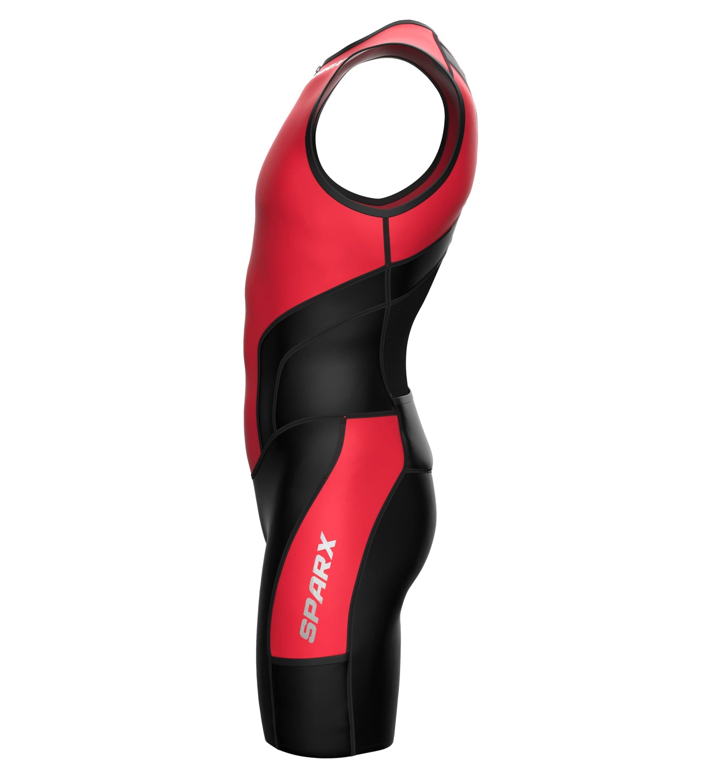 Sparx X Triathlon Suit Men Racing Tri Cycling Skin Suit Bike Swim Run (Shocking Red, XL)