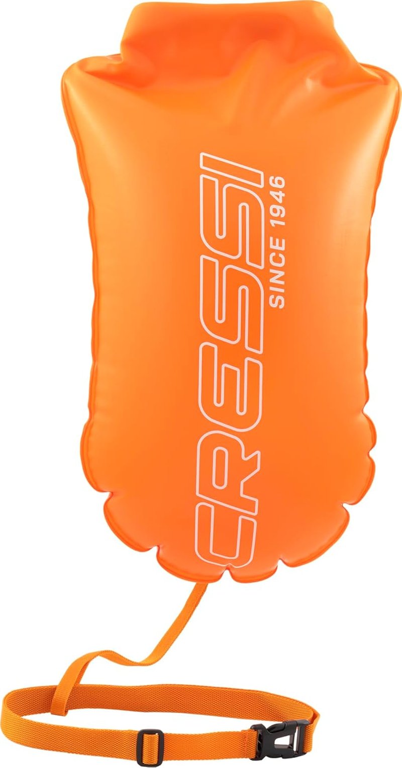 Cressi Glide High Visibility Safety Buoy for Swimmers - Lightweight & Easy Setup | Bright Orange Color