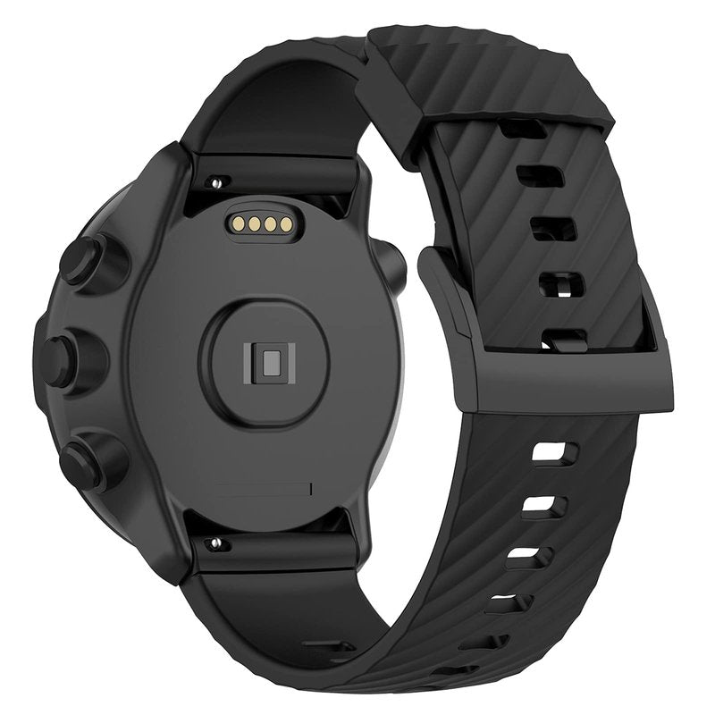 MOTONG for Suunto 7 Replacement Band - Silicone Replacement Wrist Band Strap For Suunto 7/9/9 Baro / D5(Silicone Black)