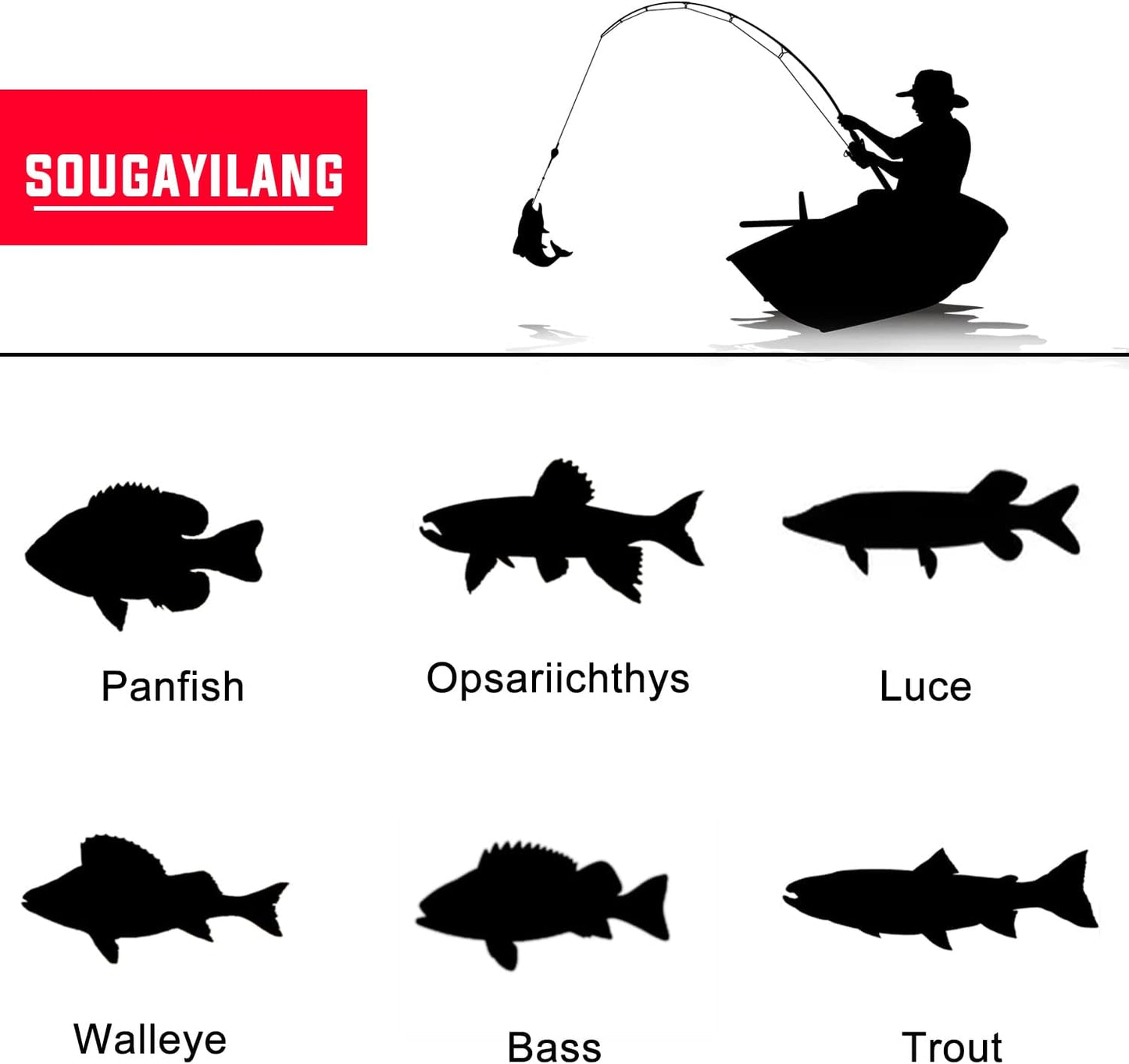 Sougayilang Fishing Pole - Portable Spinning Reel Combo for Anglers | Lightweight Design
