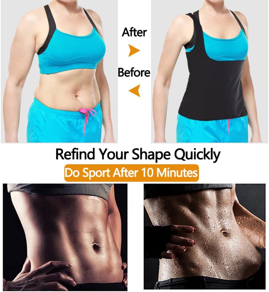 Sauna Vest for Women - Sweat-Enhancing Workout Tank Top | Body Shaper Gym Suit