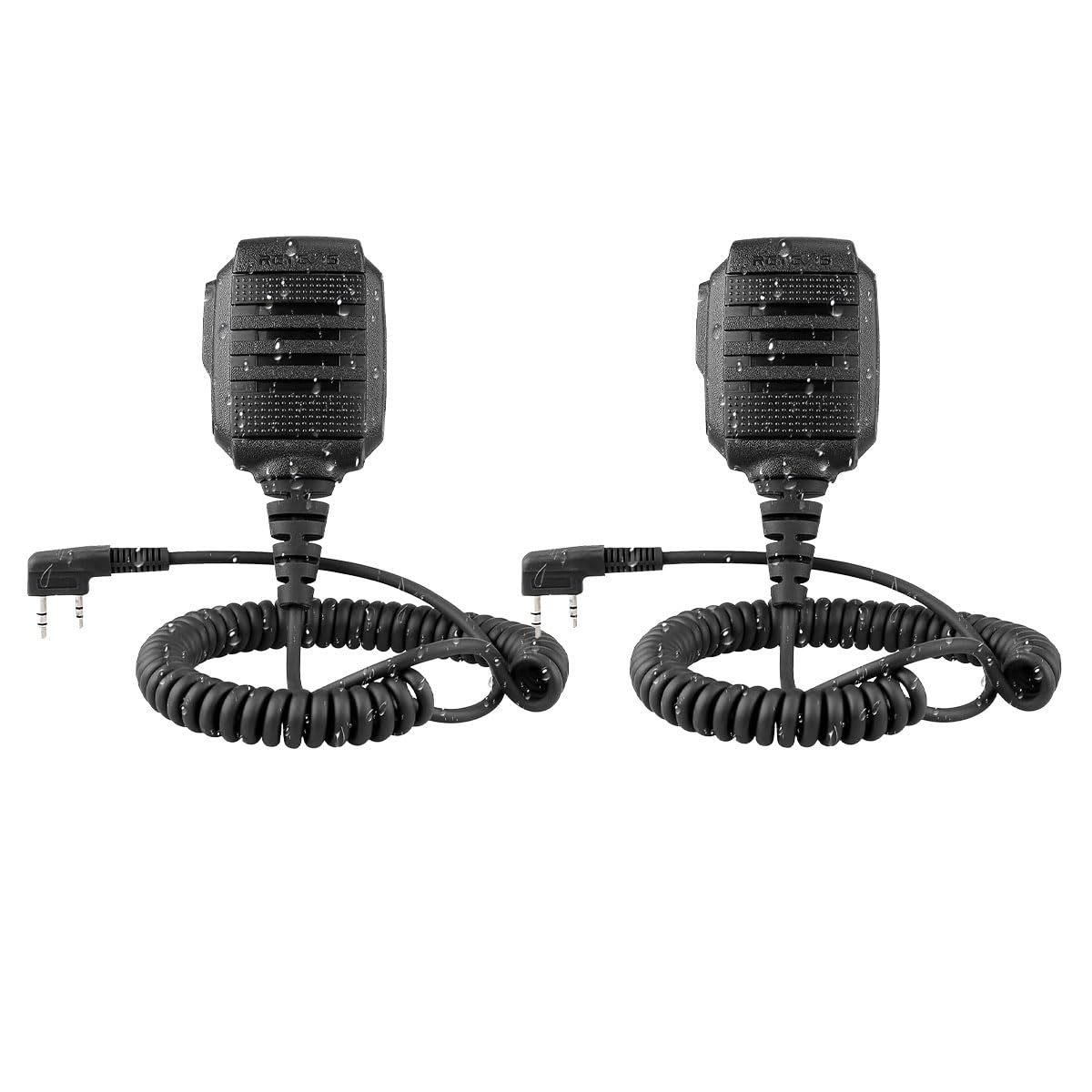 Retevis Walkie Talkie Speaker Mic,IP54 Waterproof Shoulder Mic, Compatible with RT68 RT22 RT21 H-777 RT86 RT27 RT85 RB26 RB45 BAOFENG UV-5G 888S 5RM Kenwood Samcom Arcshell Two Way Radios (2 Pack)