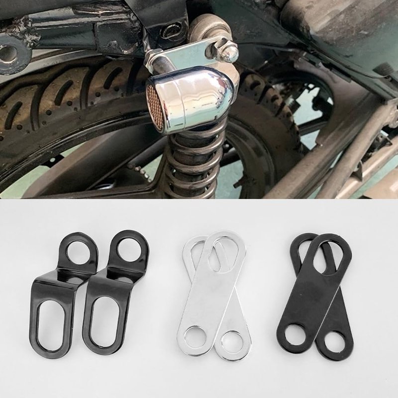 HQRNYP 2PCS Motorcycle Rear Turn Signal Mounting Bracket, Motorcycle Lamp Bracket, Straight 10mm Turn Signal Mounting Holder, Indicator Light Relocation Holder for Scooter ATV (Silver/Straight)