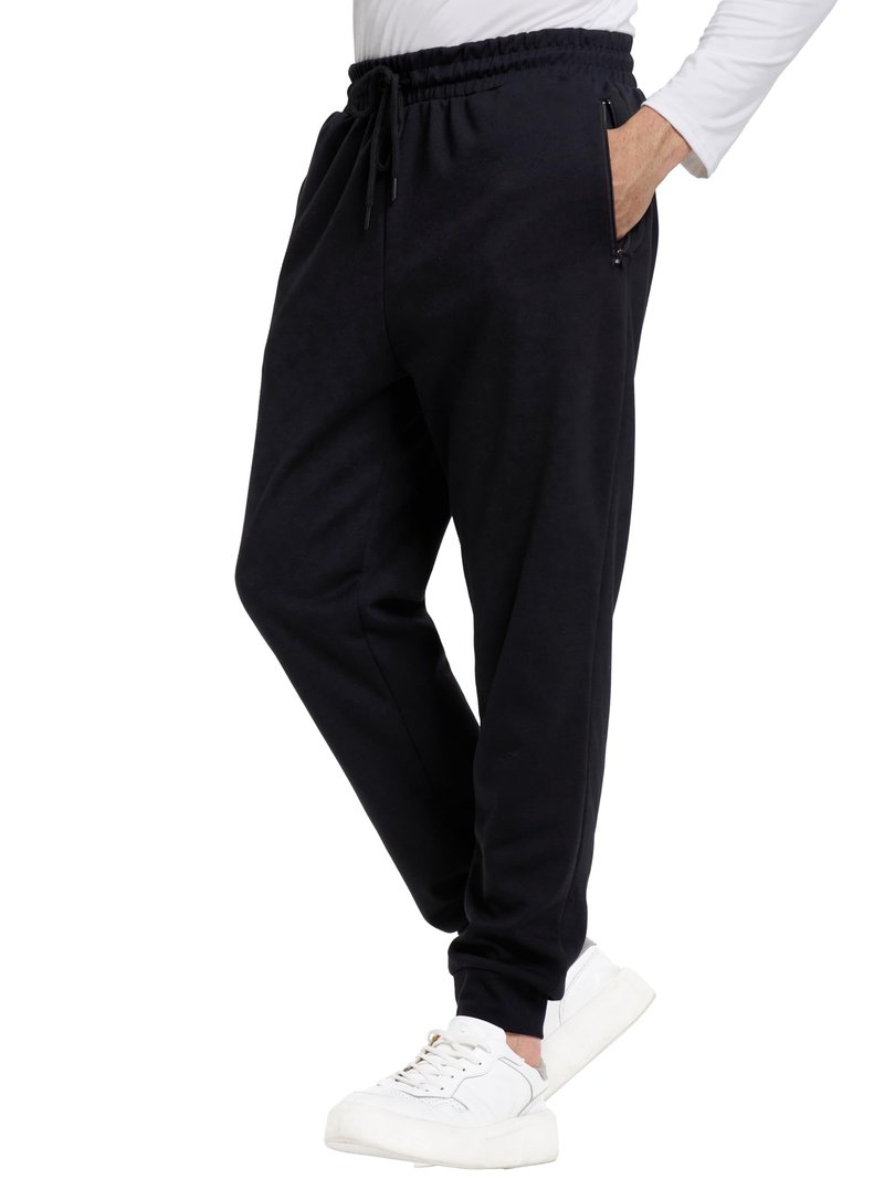 DITOK Men's Sweatpants with Zipper Pockets, Fleece Tapered Sweatpants for Mens Joggers, Lightweight Mens Athletic Sweat Pants for Workout, Jogging, Running, Black