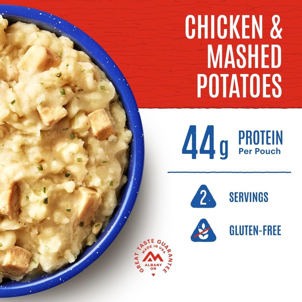 Mountain House Chicken & Mashed Potatoes | Freeze Dried Backpacking & Camping Food | Gluten-Free | 2 Servings