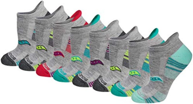 Saucony Women's RunDry Performance Athletic Socks - Heel Tab | Available in S-L (8, 16, 24 Pairs)