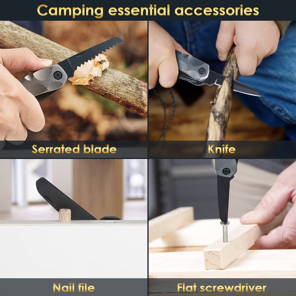 Multitool Camping Accessories Stocking Stuffers for Men Dad Gifts, 13 In 1 Survival Multi Tools Hammer Christmas Cool Gadgets for Adults Him Boyfriend Husband Grandpa Women Birthday Valentines Fathers