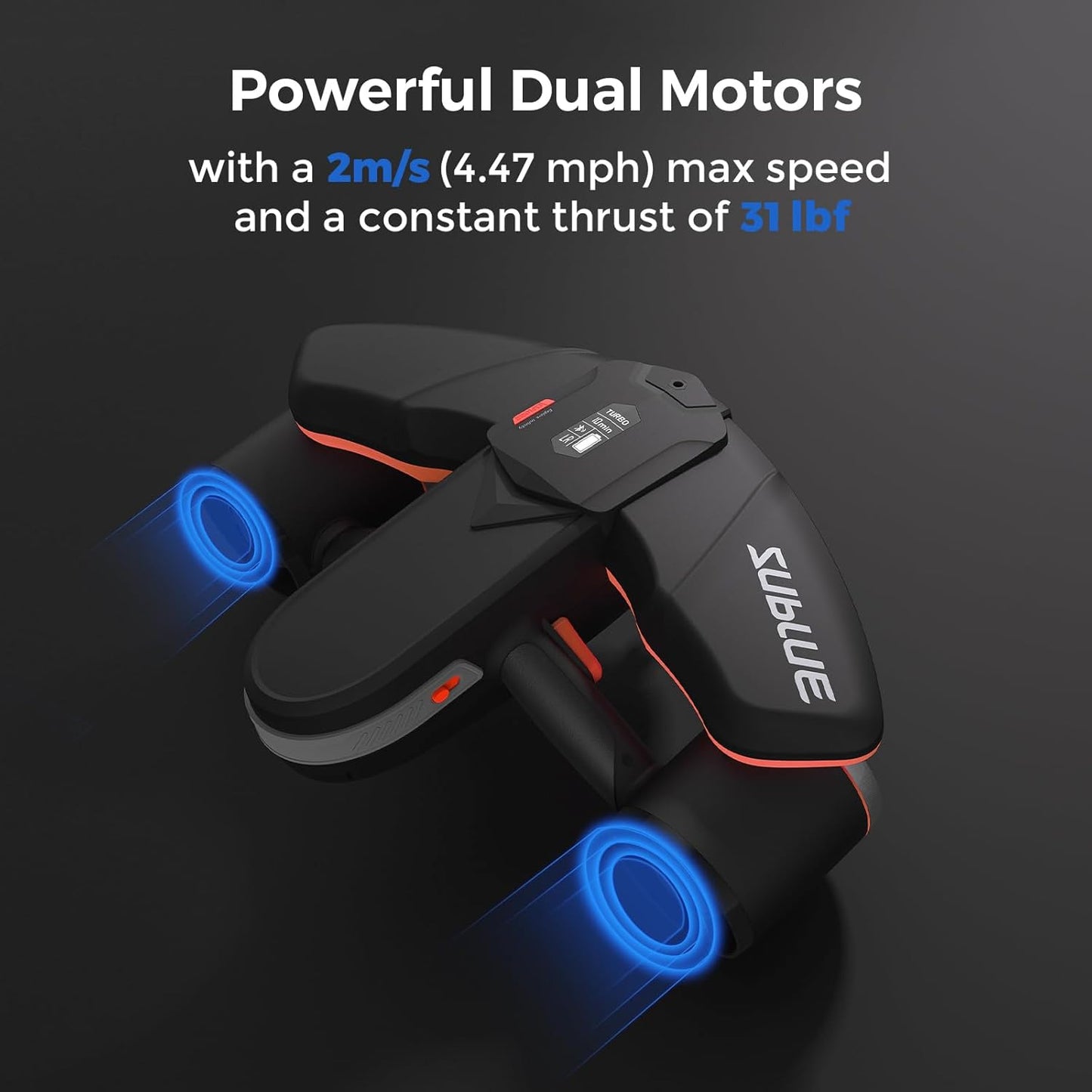 Sublue Navbow Plus Smart Underwater Scooter - Dual Motors, 3 Speed Gears, 4.47mph | 60 Min Battery Life, 131ft Diving Range