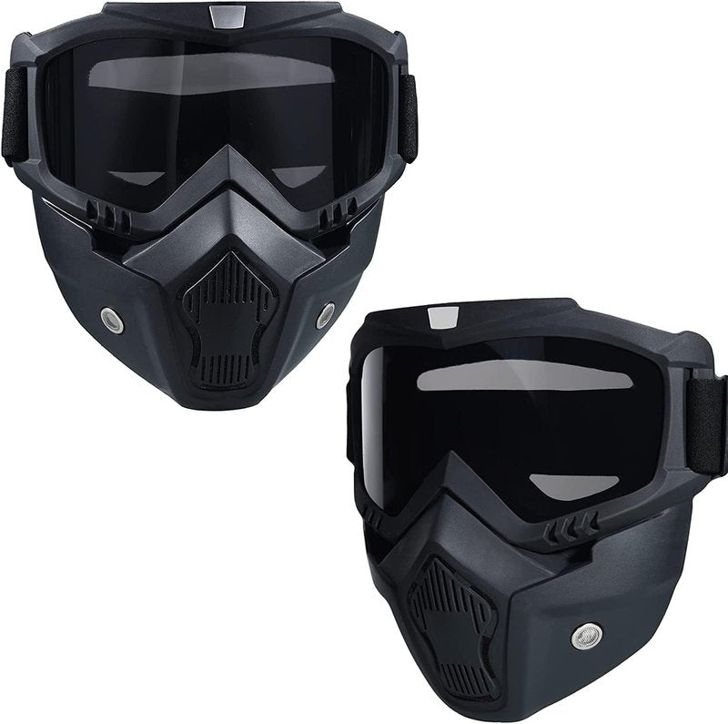 HISTOEG Airsoft Helmet and Face Mask, Airsoft Full Face Mask, Color Bullet PJ quick Helmet with Detachable and Adjustable Goggles, Front NVG Bracket and Side Rails, Medium, Black