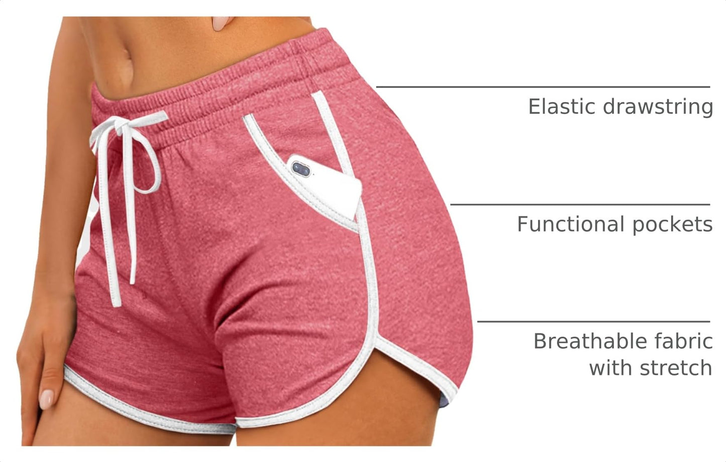 Aloodor Comfy Shorts for Women Athletic Workout Shorts Summer Outftis Spring Clothes with Pockets