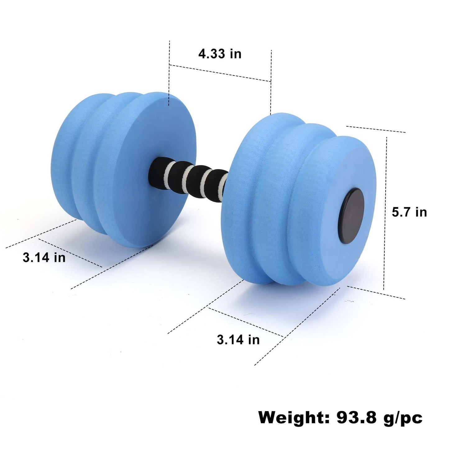 Aquatic Dumbbells, Foam Water Dumbbells for Water Aerobics, Water Weights for Pool Exercise Set, Resistance Swimming Training for Adults, Kids, Men, Women Weight Loss(1 Pair)