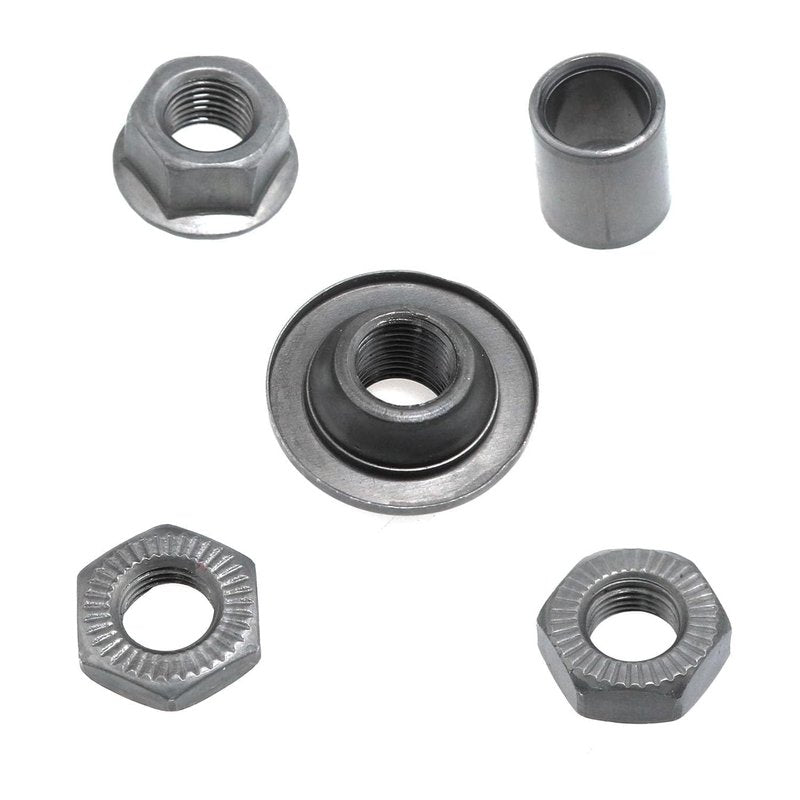 NAHIBU Bike axle 240 mm /9.45 in Bike Multi-Speed Rear hub axle 3/8 "Black 26tpi MTB Fat Bike Hub Cone Lock nut Washer kit