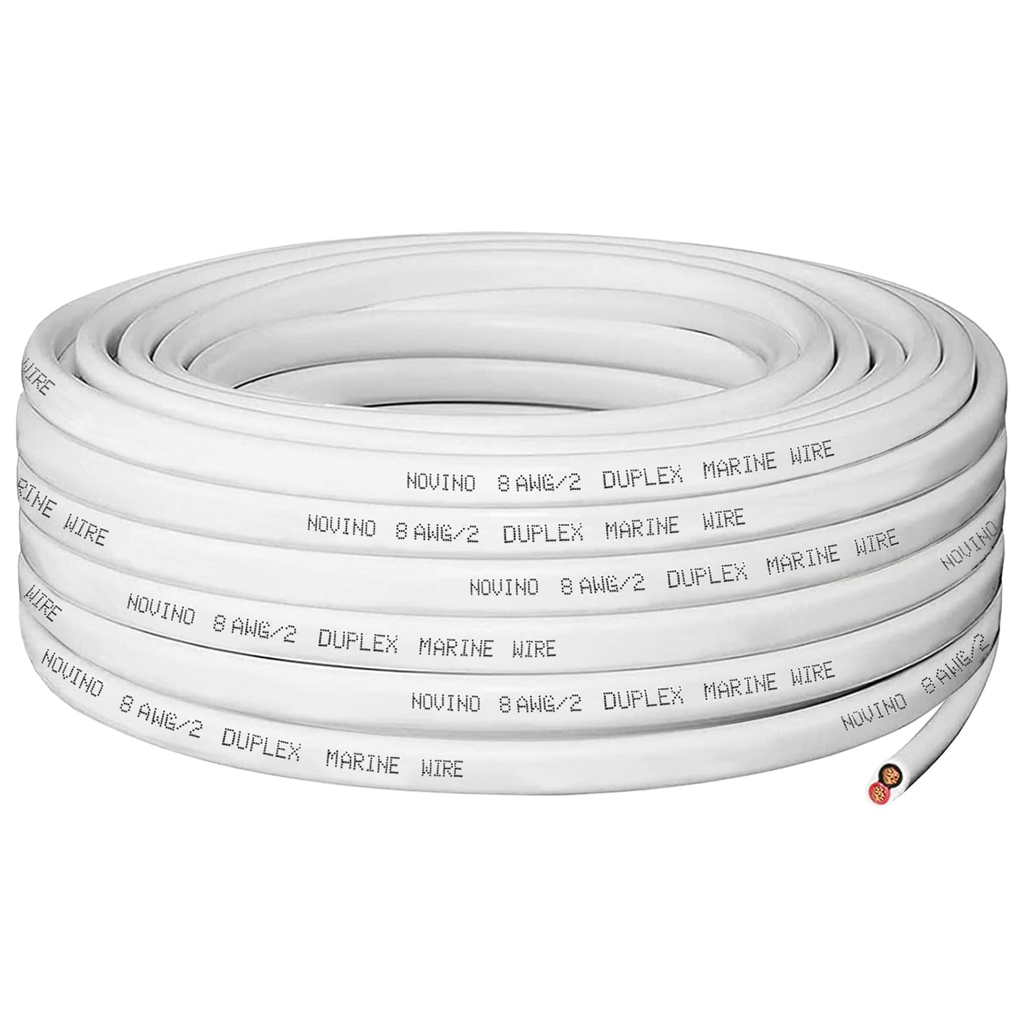 8 Gauge Marine Wire 8 AWG 10ft Duplex Marine Grade Wire Tinned Copper Oxygen-Free Insulated Red& Black Electrical Cable for Boat/Automotive/RV/Camper/Trailer