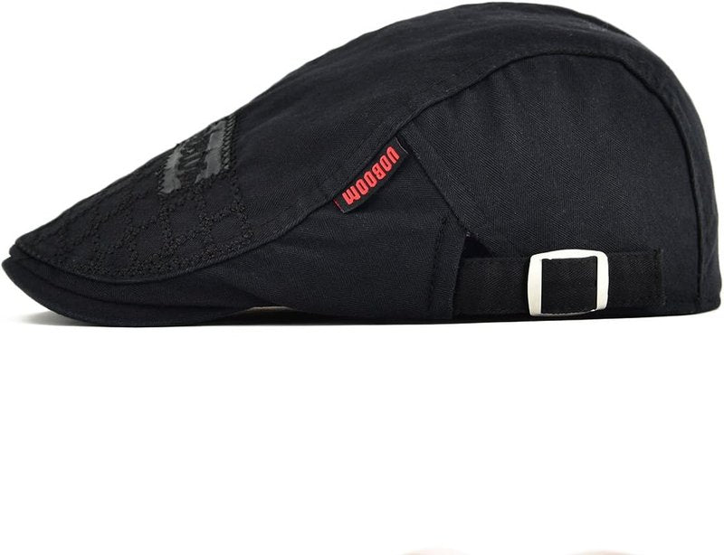 Men's Cotton Adjustable Newsboy Beret Cap - Stylish Ivy Cabbie Flat Hat for All Seasons