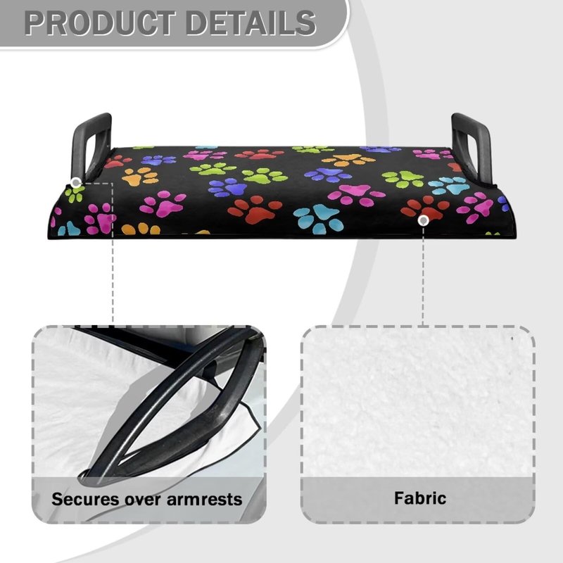 Mintulipy Golf Cart Seat Covers Golf Car Seat Blanket Colorful Dog Paw Lightweight Seat Cover for Golf Cart Easy to Clean