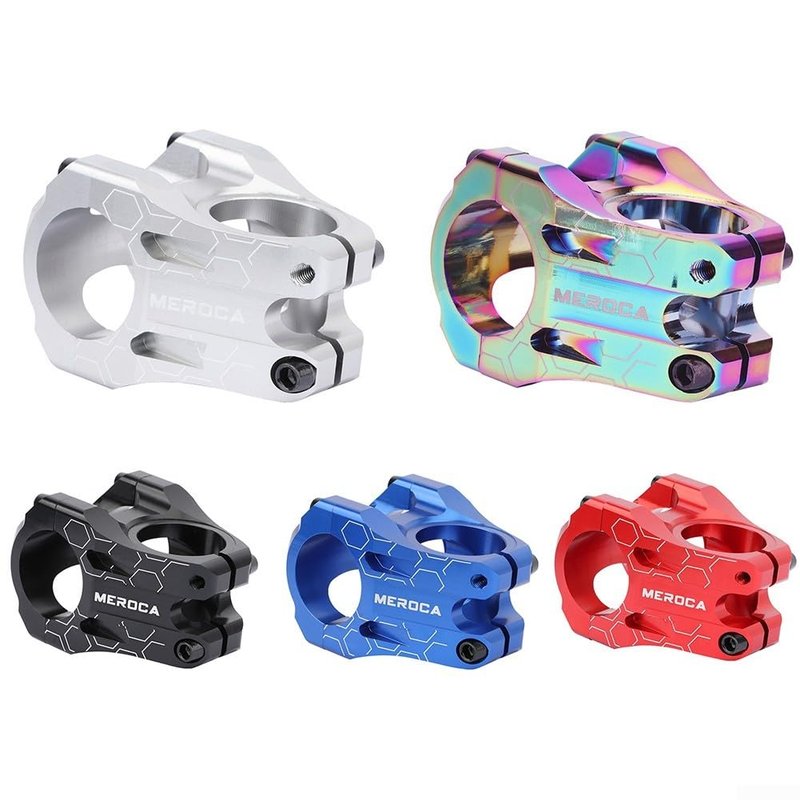 CNC Bicycle Handlebar Stem 35mm Short Mountain Bike Stem 31.8mm Aluminum Alloy for DH AM for Enduro Lightweight Hollow Design Easy Install(colorful)