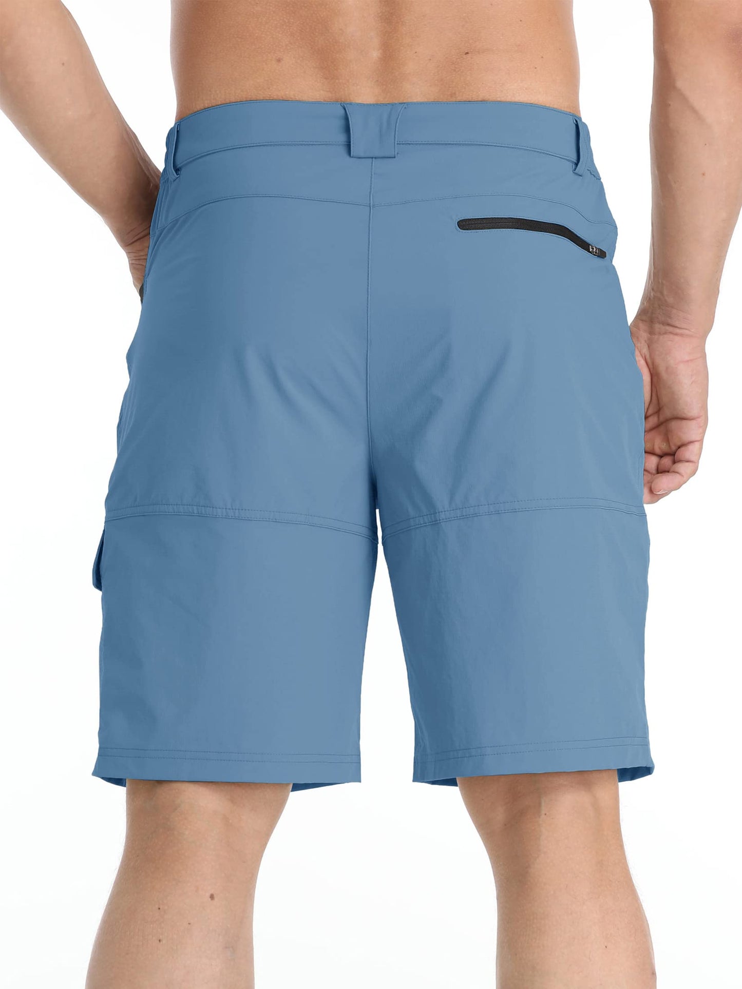 TACVASEN Men's Casual Shorts Lightweight Quick Dry Cargo Hiking Tactical Shorts Golf Dress Outdoor Summer with Pockets Light Blue 34