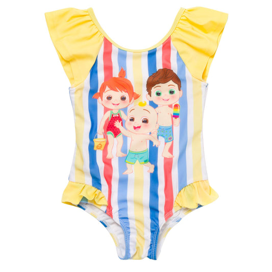 CoComelon Yoyo Tomtom JJ Toddler Girls One Piece Bathing Suit Multicolor 4T