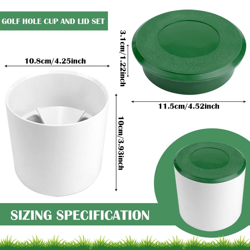Golf Hole Cups with Golf Hole Cup Cover Golf Practice Set Putting Green Cup and Cover for Yard Garden Backyard Outdoor Activities