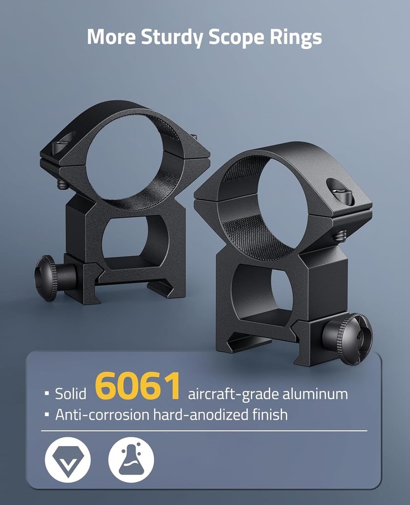 CVLIFE 1 Inch Scope Rings - Durable Scope Mount for Dovetail & Picatinny Rails | 2 Pieces