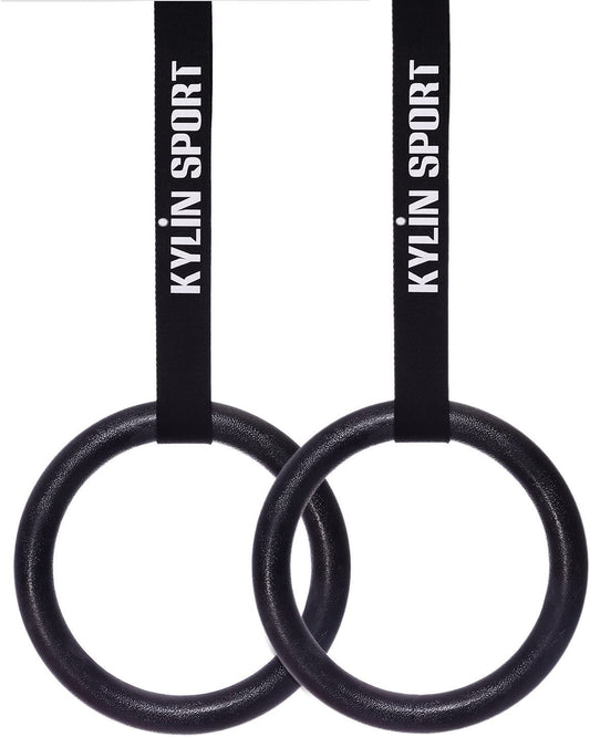 KYLIN SPORT Gymnastic Rings with Adjustable Straps Heavy Duty Exercise Gym Rings for Pull Ups and Dips,Cross-Training Workout,Strength Training, Fitness (ABS)