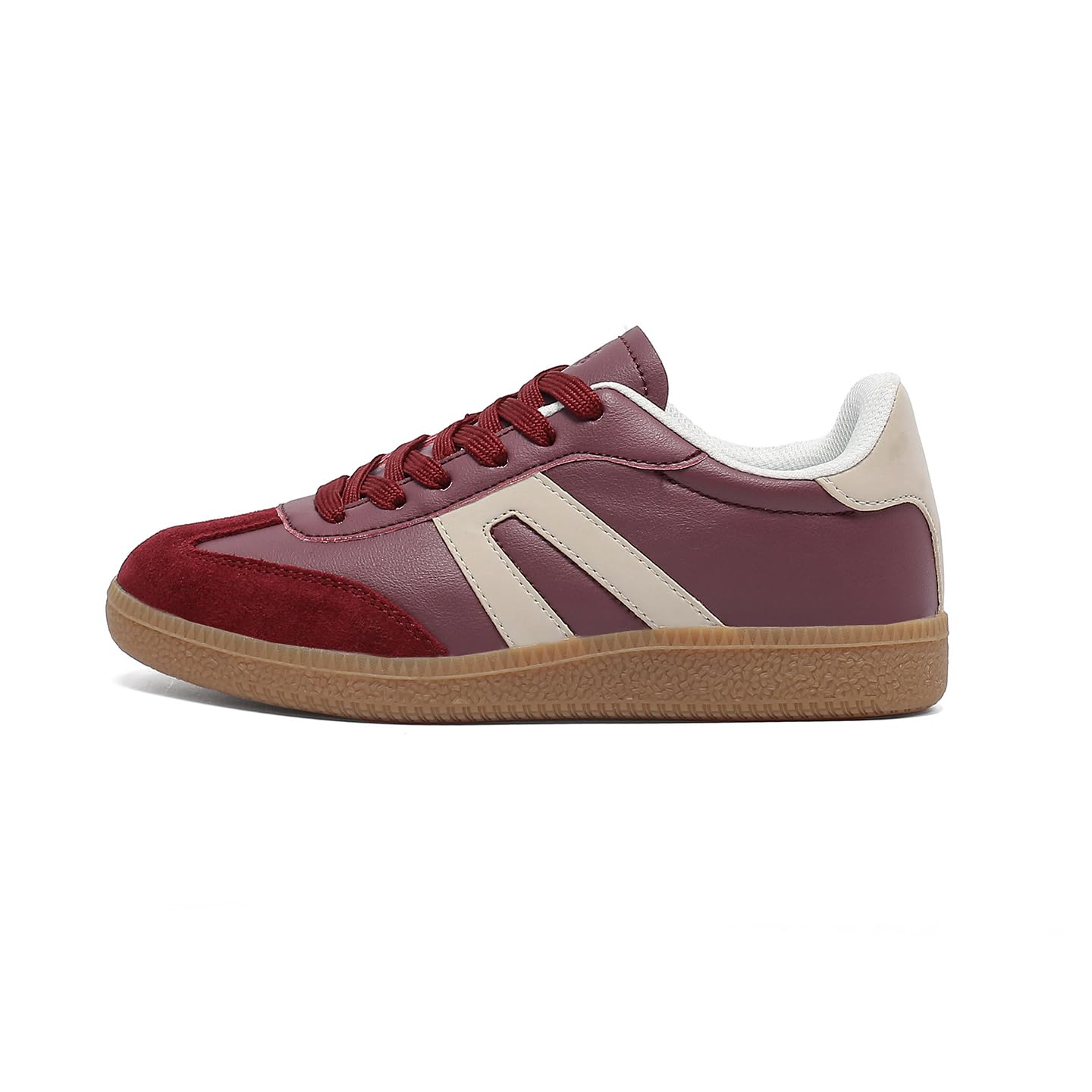 Women's Retro Gum Sole Fashion Sneakers-Lace Detail Casual Retro Walking Shoes-Gum Sole Casual Tennis-Anti Slip Trainers