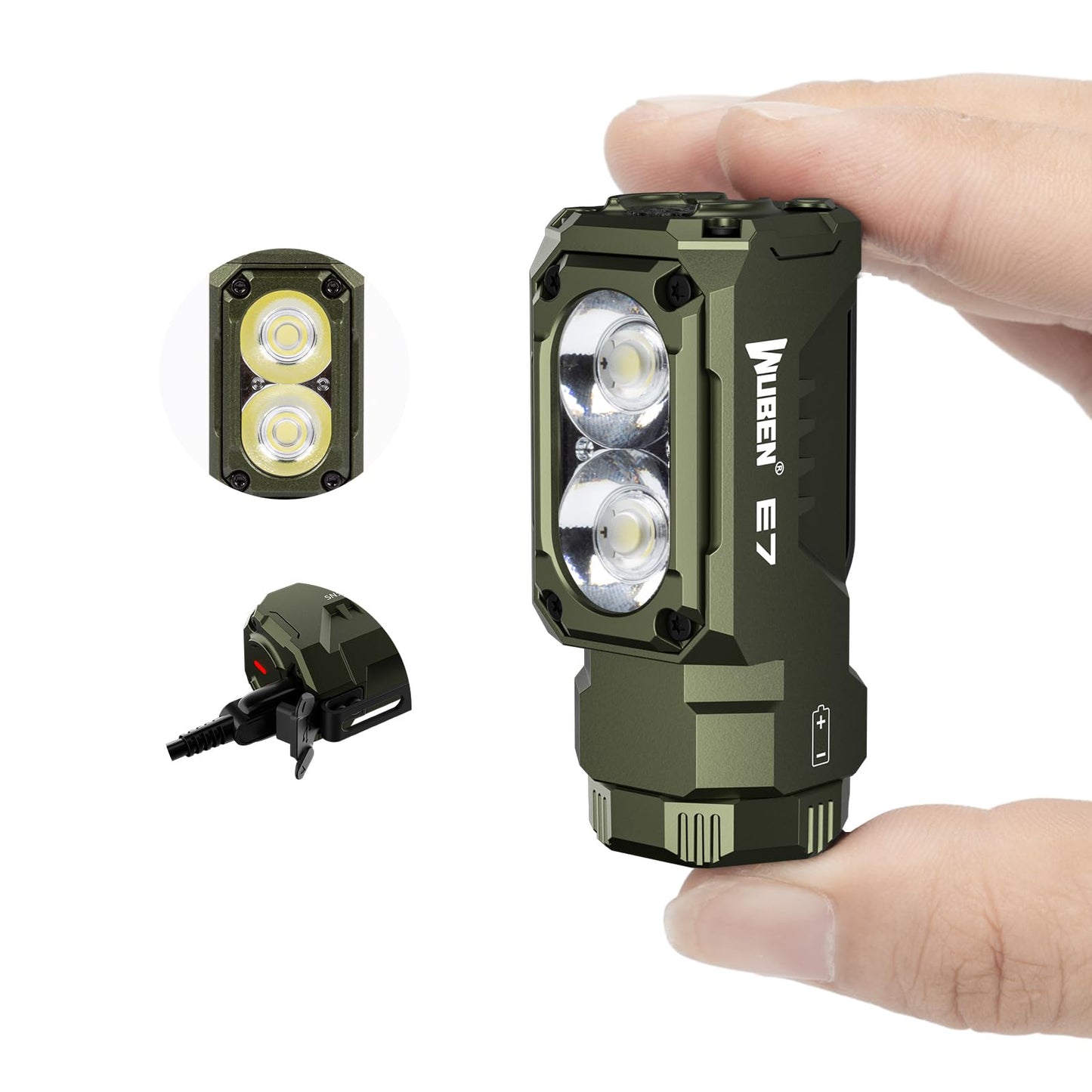 WUBEN E7 1800 Lm Hight Lumen Mini Flashlight with Magnet