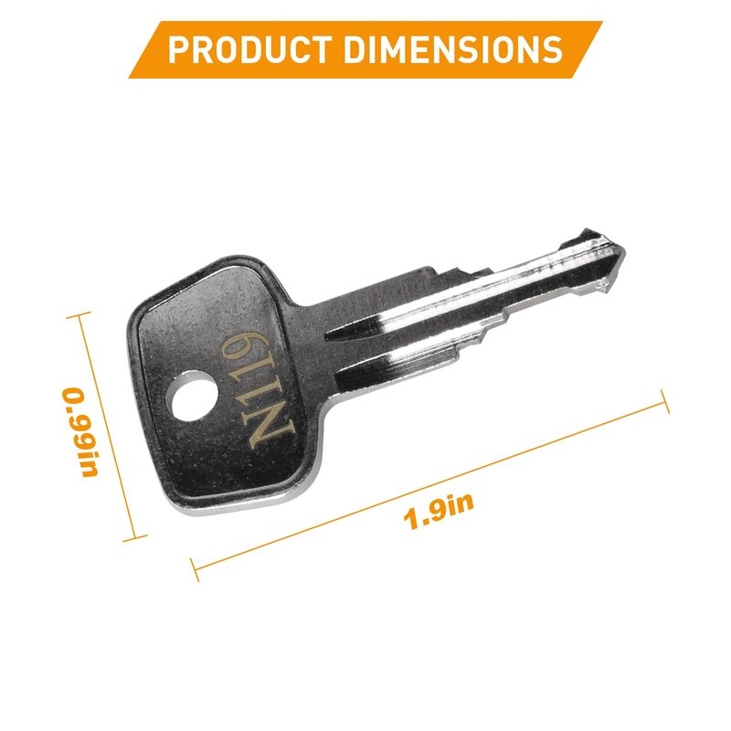 Hugexpen N119 Key Replacement for Thule Rack Core, Key Cylinder for Bike Rack Lock, Roof Cargo Lock, Roof Rack Locks, Cross Bars, Towers, Ski Rack Etc