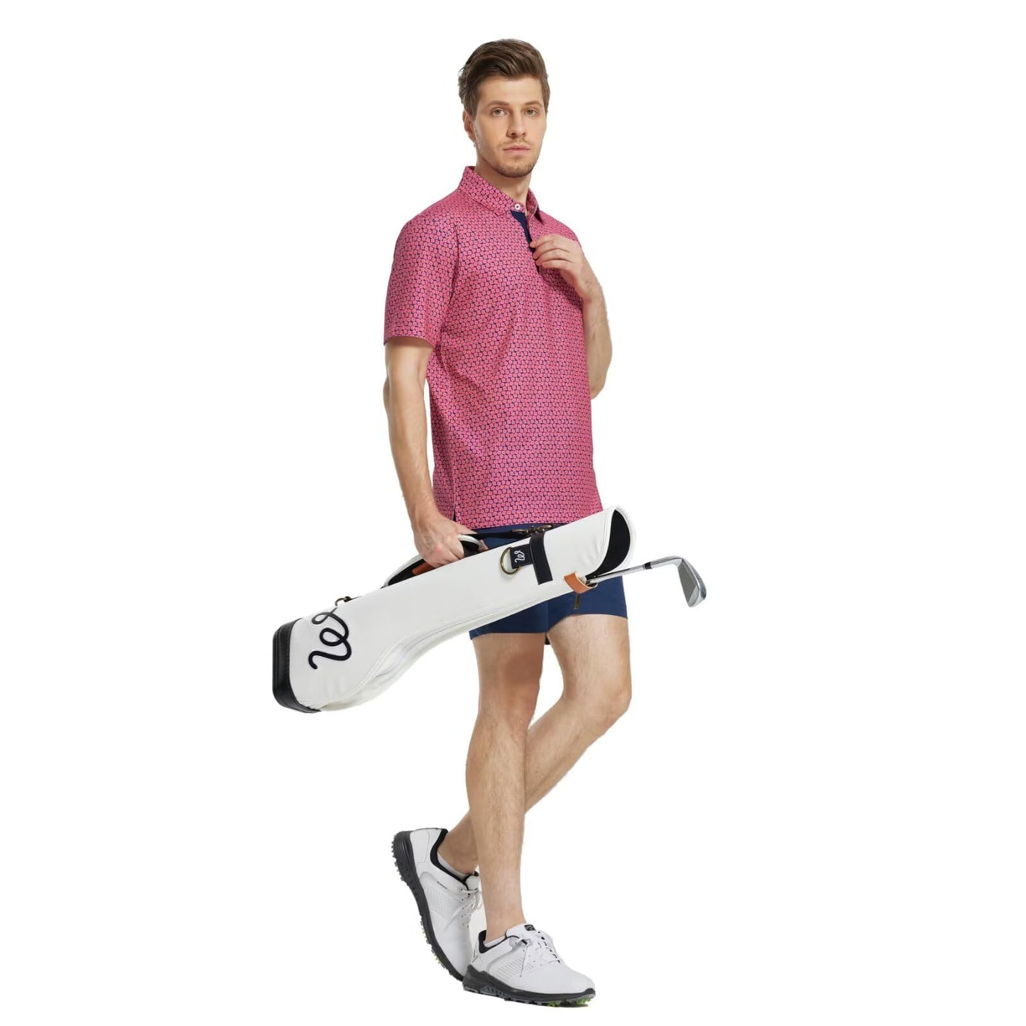 M MAELREG Golf Shirts for Men Dry Fit Print Patterns Performance Moisture Wicking Mens Polo Shirts Short Sleeve