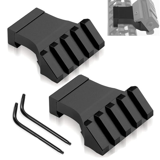 Bontok Picatinny Offset Rail Mounts, 45 Degree Picatinny Offset Aluminum Rail Low Profile Mount for lashlight Laser Sights Optics