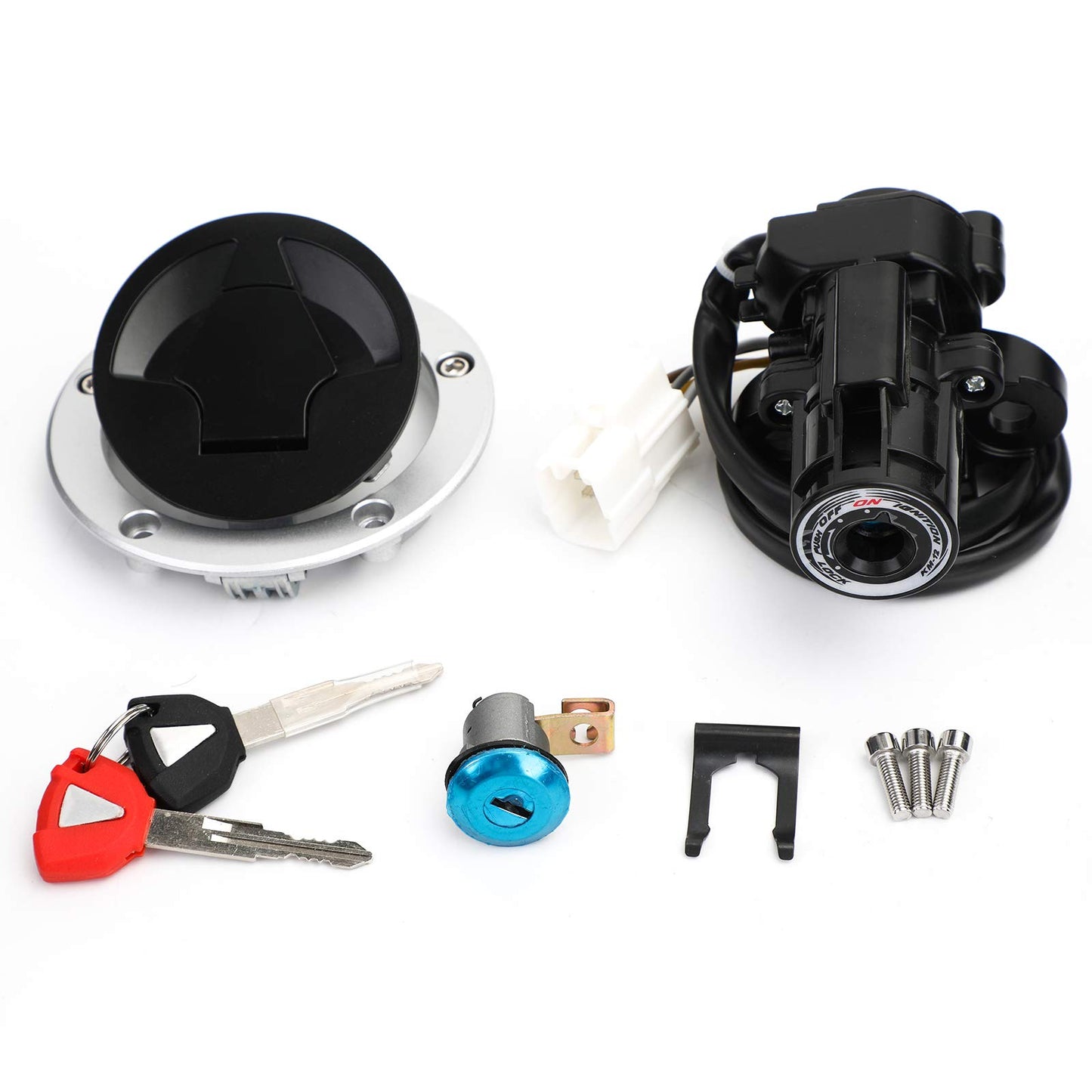 VIPIH Ignition Switch Cap Lock Keys Kit Fit For Kawasaki ZX1000 ZX636 Ninja ZX10R ZX6R Z100SX 2011-2019