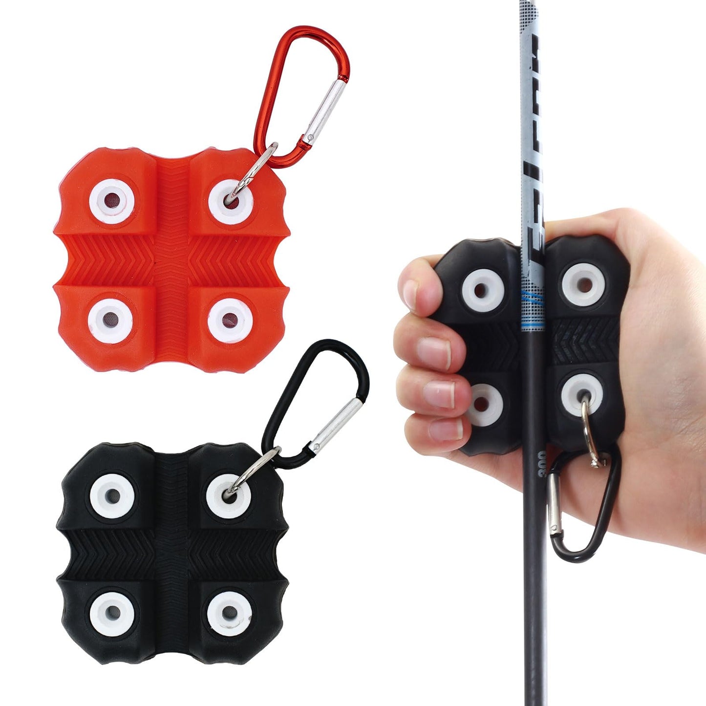 SPG Arrow Puller Archery with Metal Belt Clip, Square Shape Archery Arrow Puller Gripper Target Remover Tool for Target Practice (2 Packs (1 Black + 1 RED))