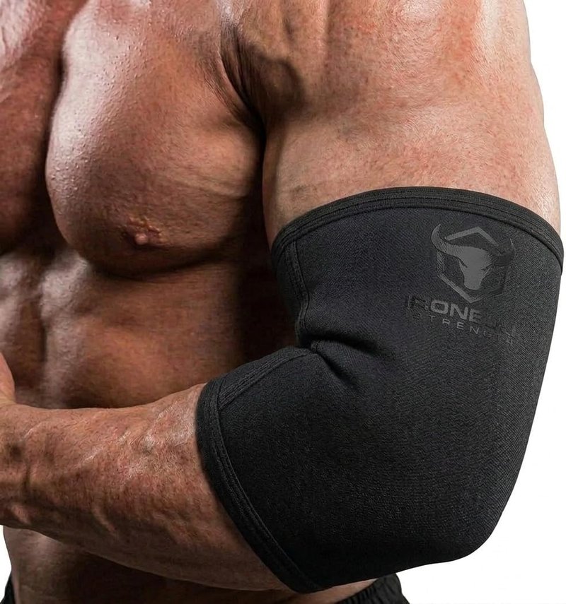 Elbow Sleeve Support - 5mm Compression for Weightlifting & Powerlifting | Large, Black