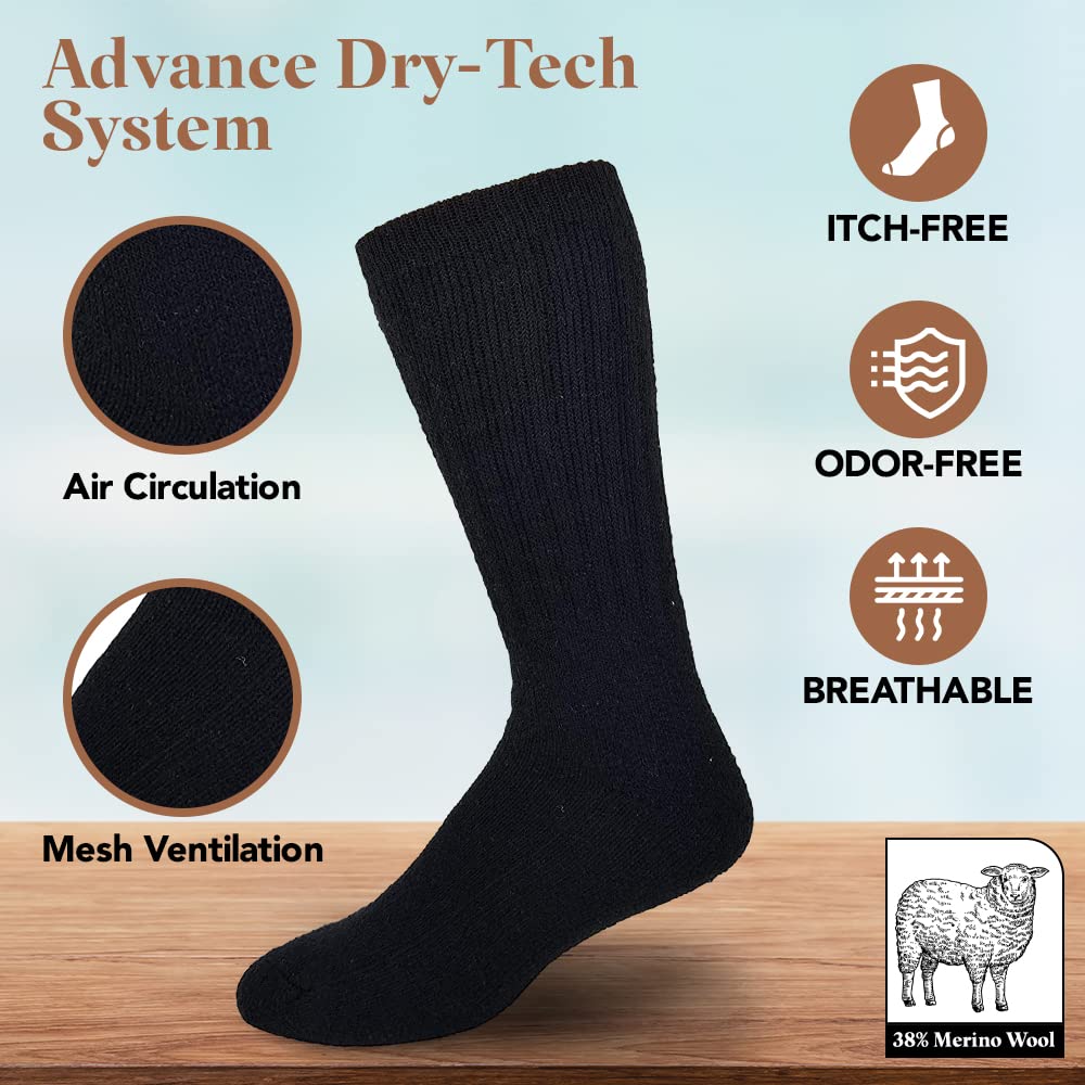 Debra Weitzner Merino Wool Socks for Men and Women 6 Pairs Thermal Warm Winter Socks Hiking Insulated Boot Socks