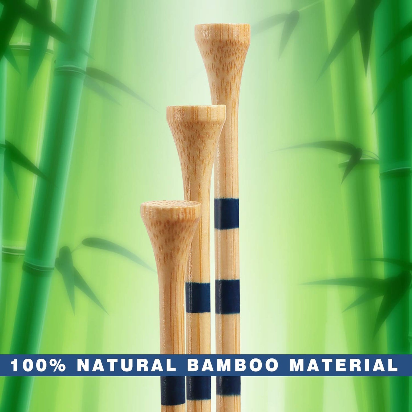 CHAMPKEY Premium Bamboo Golf Tees 170 Pack - 120 Pcs Long Tees with 50 Pcs Short Tees Assorted Pack - Friendly Biodegradable Material Golf Tee（2-3/4"）