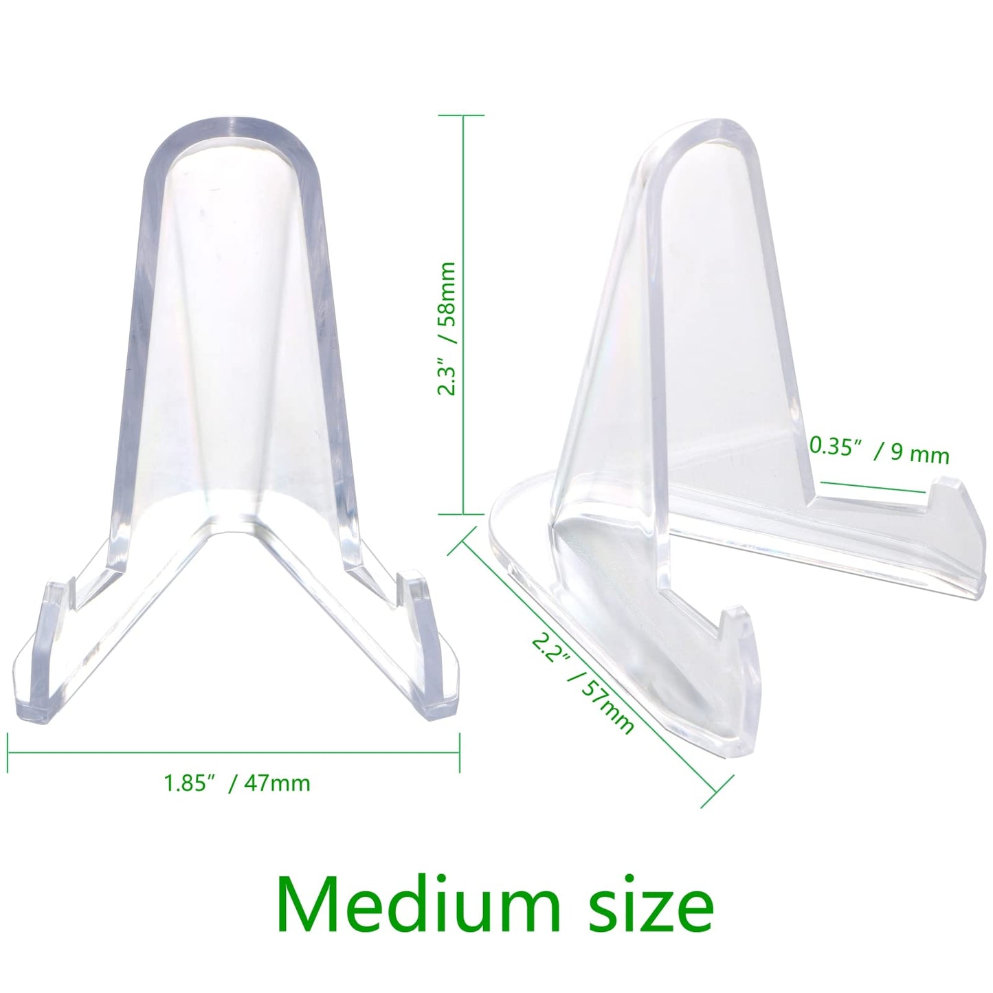 LRANFOW Thickened Version 24 Packs Card Stands Sports Card Holder, Card Display Stand for Display Graded Card Challenge Medals Casino Chips, 2.3 Inch Tall, Clear