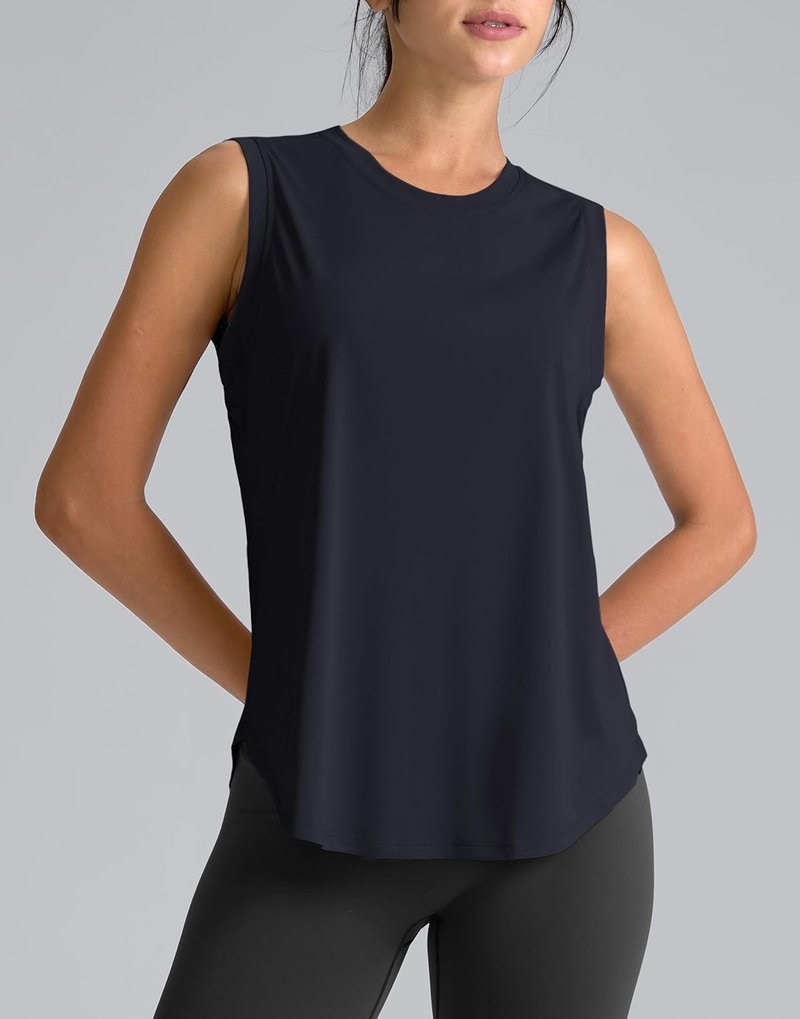 SANTINY Women's Sleeveless Workout Tops - Breathable Lightweight Yoga & Tennis Tank Shirts | Athletic Running Activewear
