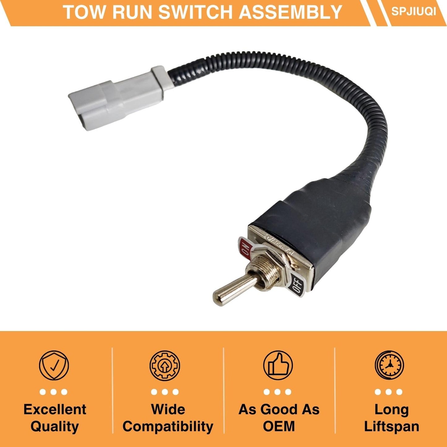 SPJIUQI 1019081-01 Golf Cart Tow Run Switch Assembly for Club Car 48V DS 1995-up Electric Golf Cart Toggle Switch with Harness 101908101