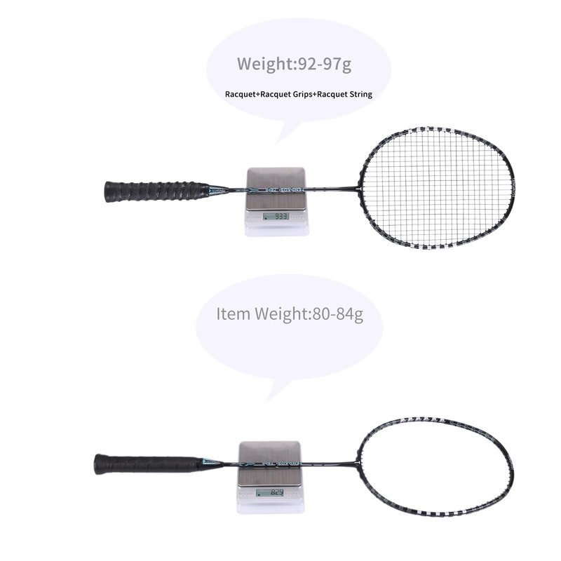 TENGAOSI Professional Badminton Racket Set of 2 Unisex-Adult ，The Racket is Made of Carbon Fiber High Tension Pre Strung Racquets (White)