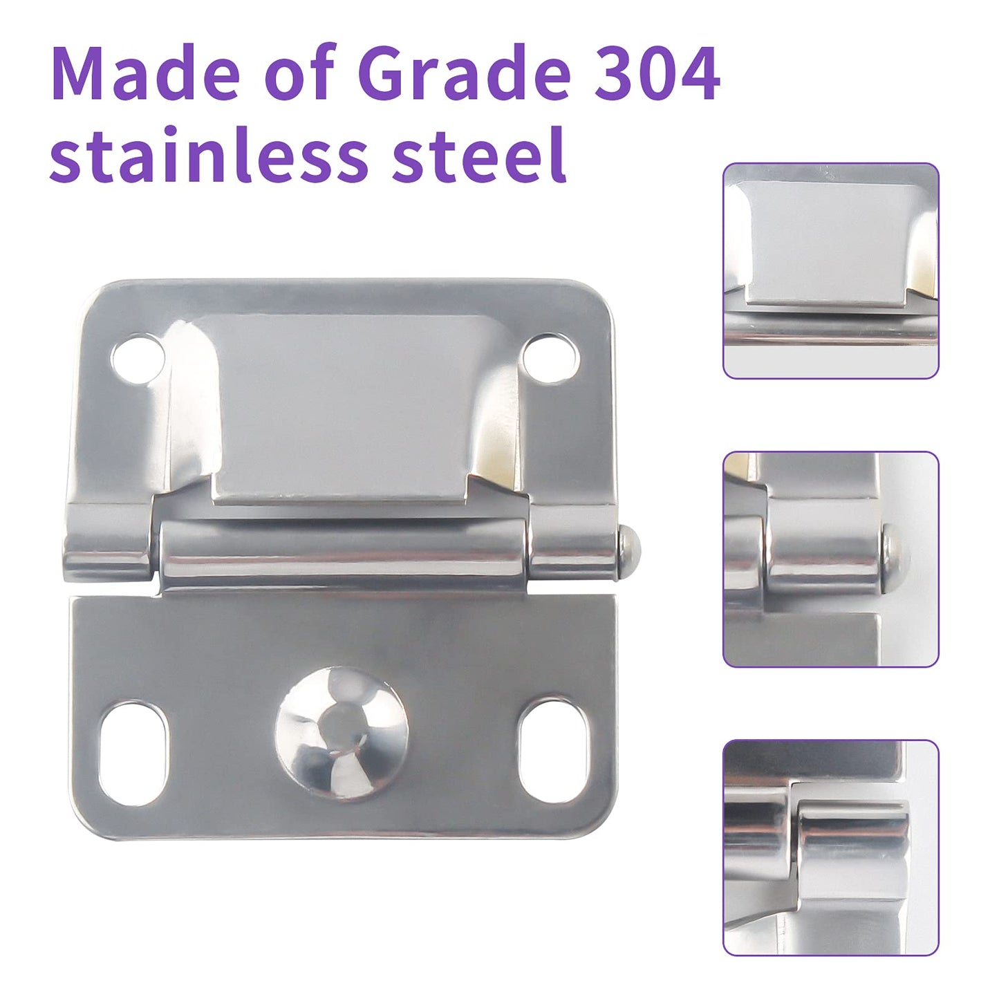 Cooler Stainless Steel Hinge Replacement for Coleman Camping Coolers Accessories 5235 5250 5286b 6262 6270, Ice Chest Stainless Steel Hinges (Set of 2)