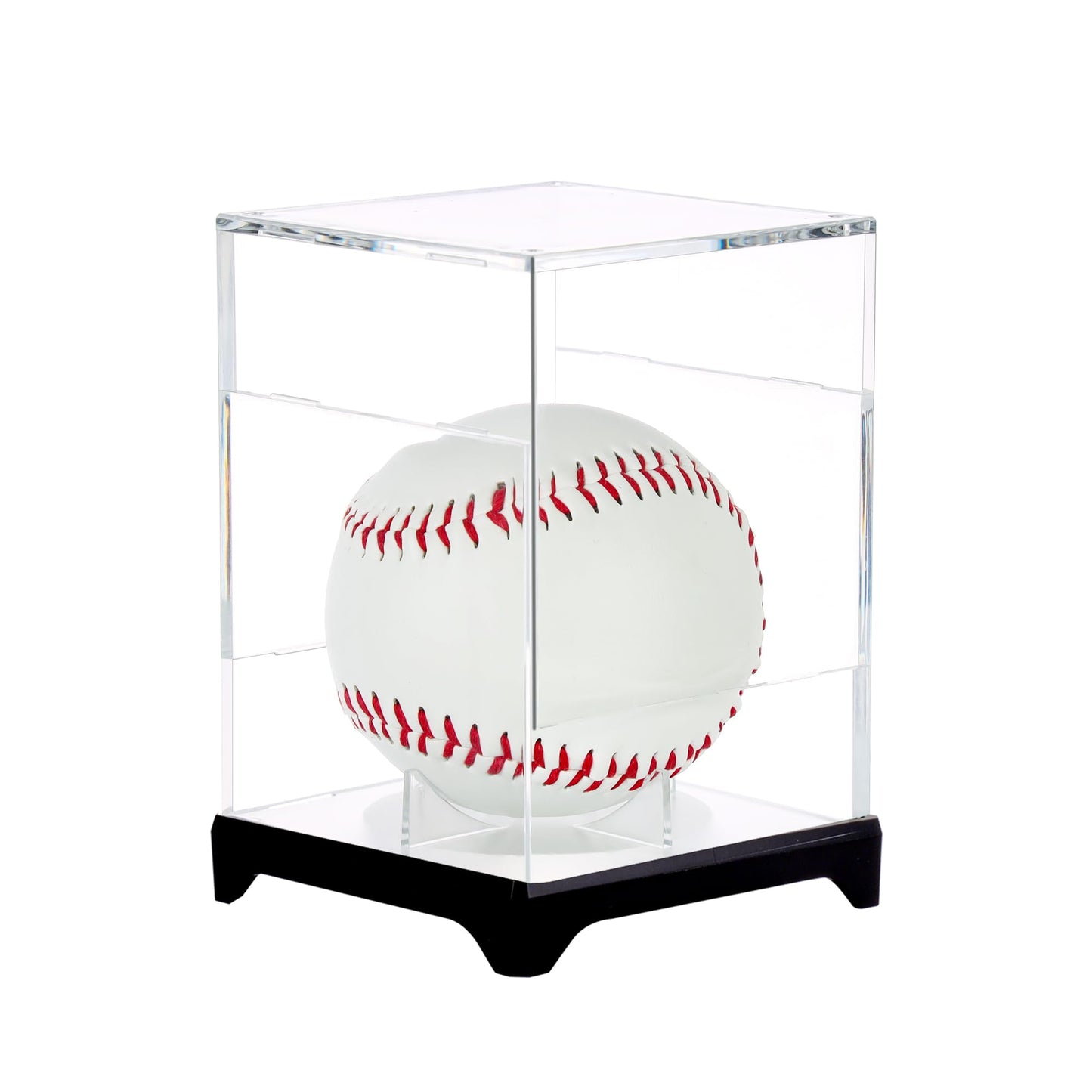 4 Pack（with Base） Baseball Display Case,UV Protected Acrylic Baseball Boxes for Display