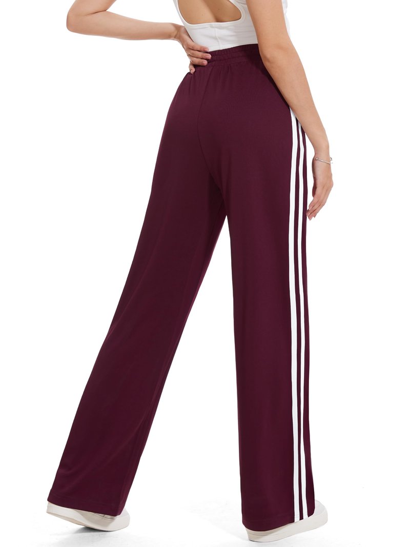 Tapata Women's 34" Inseam Tall Track Pants Loose Straight Leg Jogging Sweatpants Warm-Up Sports Athletic Running, Burgundy, XL