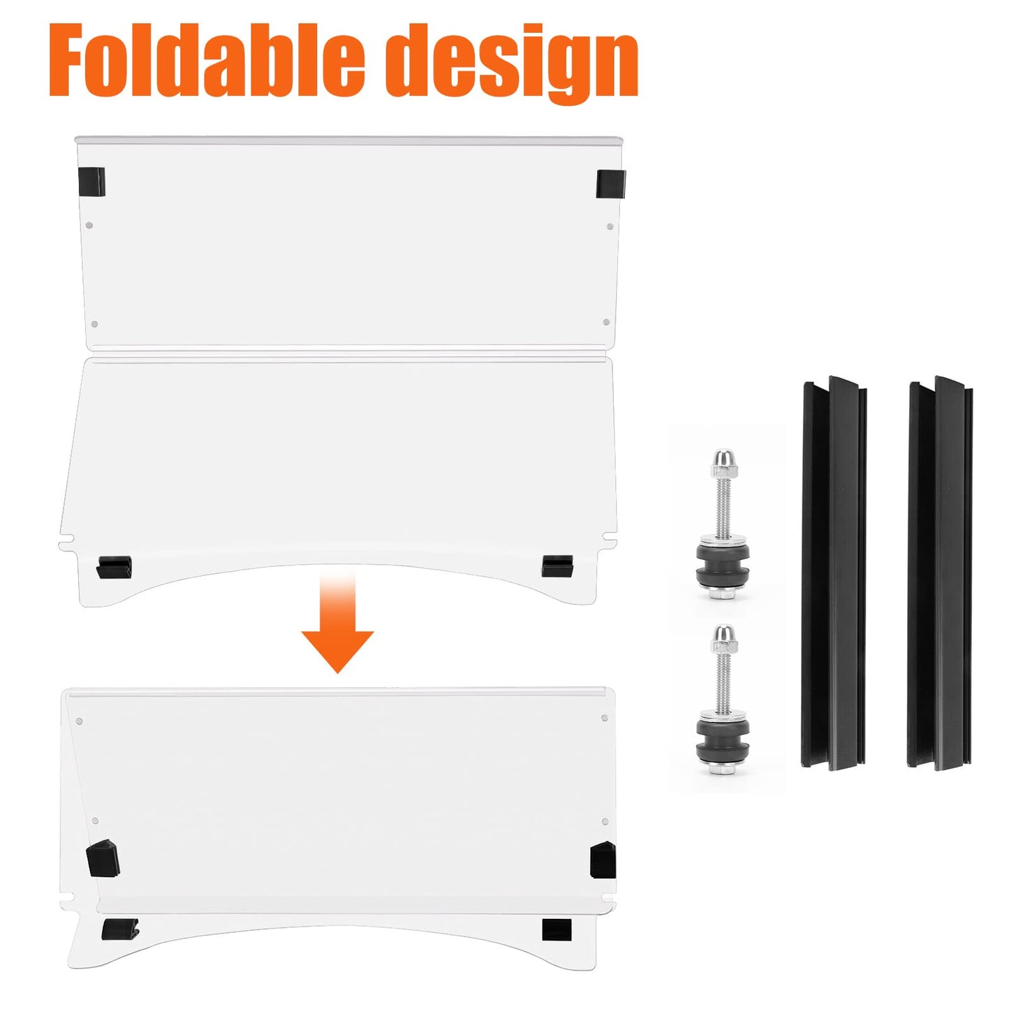 TechInovat Club Car Precedent Windshield (2004-Up), Golf Cart Tinted/Smoke Windshield for Club Car Precedent/Tempo/Onward with 2004-Up Models