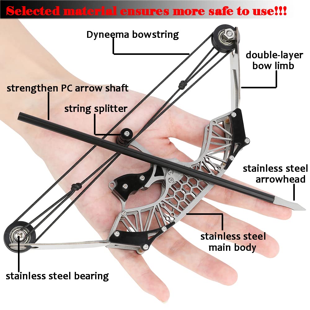 ZSHJGJR 6"/7.4"/7.9"/8.6"/8.8"/9.5" Mini Archery Bow Set Mini Compound Bow Mini Hunting Bow Right/Left Handed for Hunting Shooting Practice Archery Entertainment Fun (7.9" Bow)