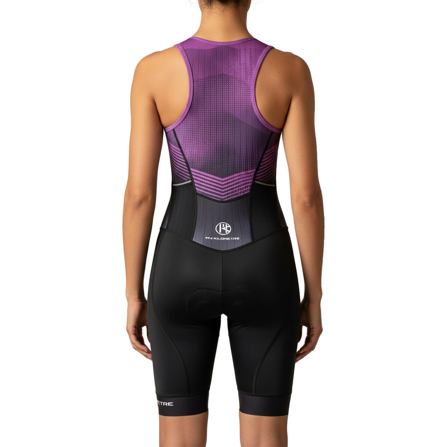 MY KILOMETRE Women's Triathlon Suit | One-Piece Padded Tri Suit with UPF 50+ Quick Dry for Triathlon Racing & Training (Purple Small)