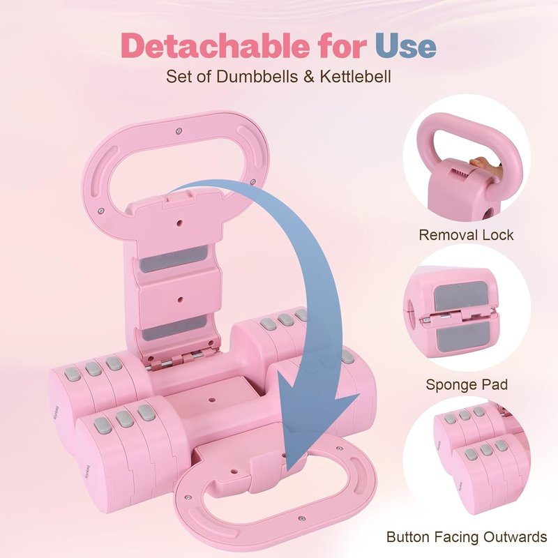 Adjustable Dumbbell Set - 4 in 1 Free Weights for Women | Fast Adjustment, 2lb to 5lb for Home Gym & Outdoor Training