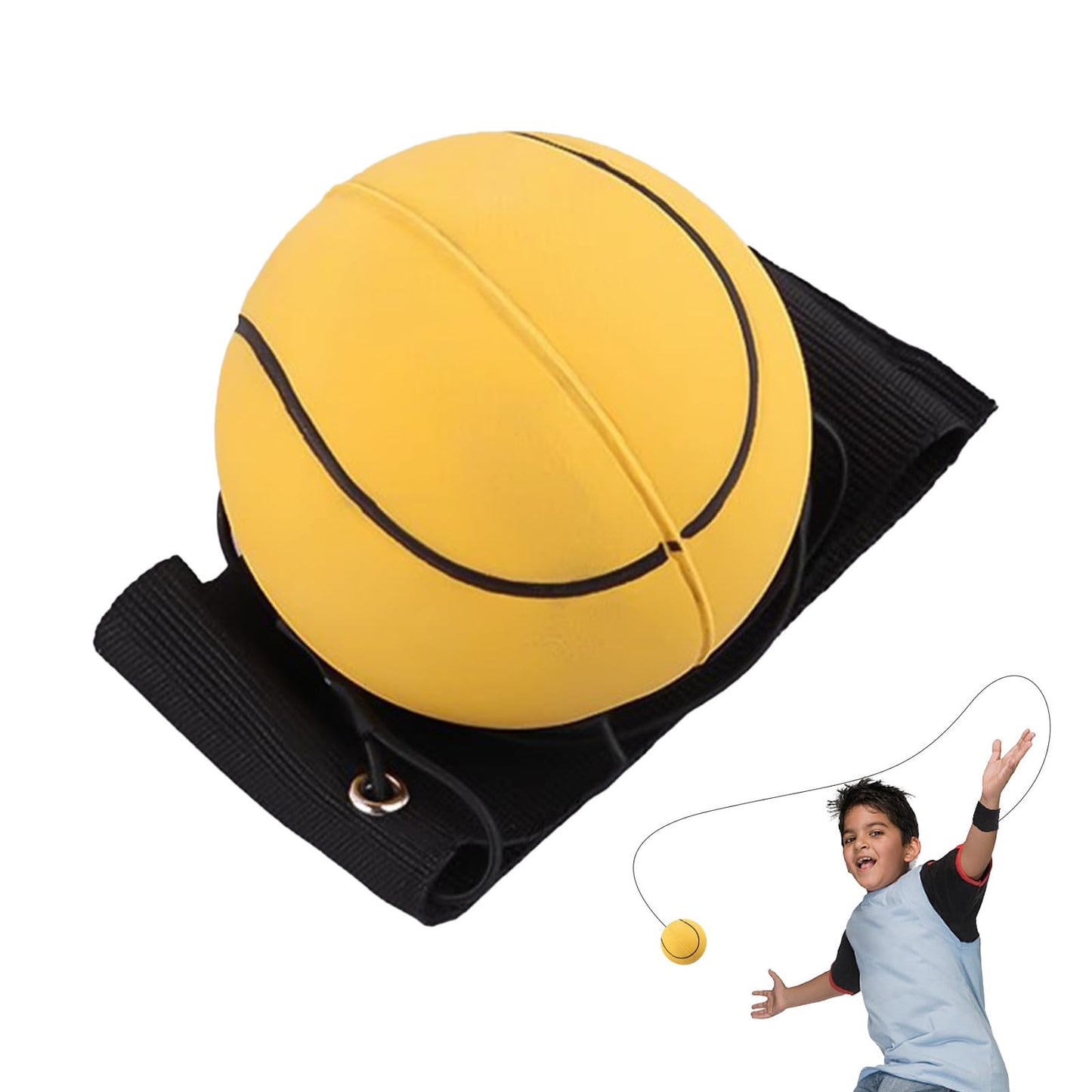 Wrist Return Ball Rubber Sport Ball with Wrist Strap and String | Rebound Ball Sports Bouncy Ball,Wrist Rebound Toy on Elastic String Ball Wrist Toy for Teens Adults Wrist Exercise