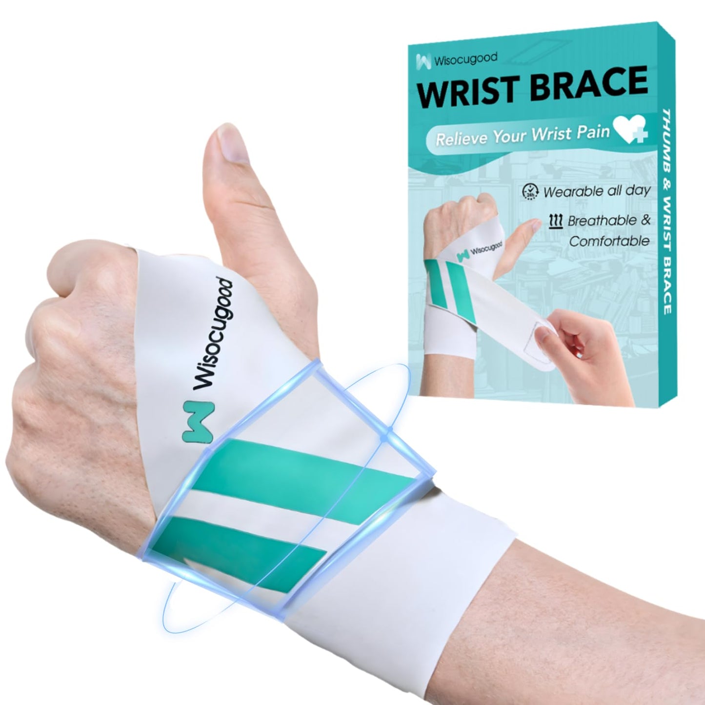 Adjustable Wrist Brace Protector, Ultra-Thin Ulnar Wrist Brace No Pressure on Thumb with Double Compression Straps - Wrist Support for Carpal Tunnel, Arthritis, Tendonitis,Pain Relief (Left Hand)