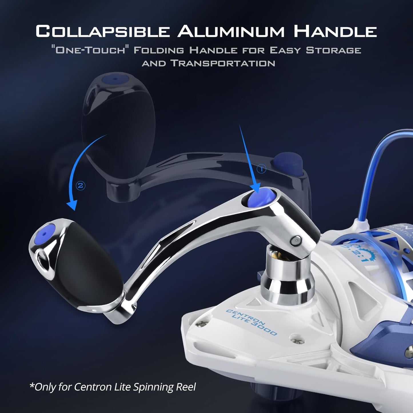 KastKing Centron Spinning Reel - Ice Fishing Gear, 500 Size, 17.5 Max Drag, 5.2:1 Gear Ratio, Ultra Smooth Performance